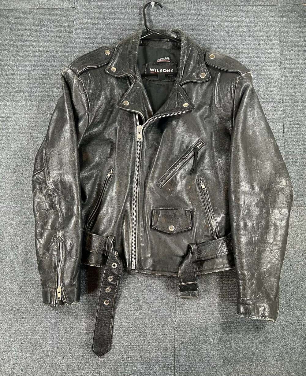 Wilsons Leather Motorcycle Jacket Black